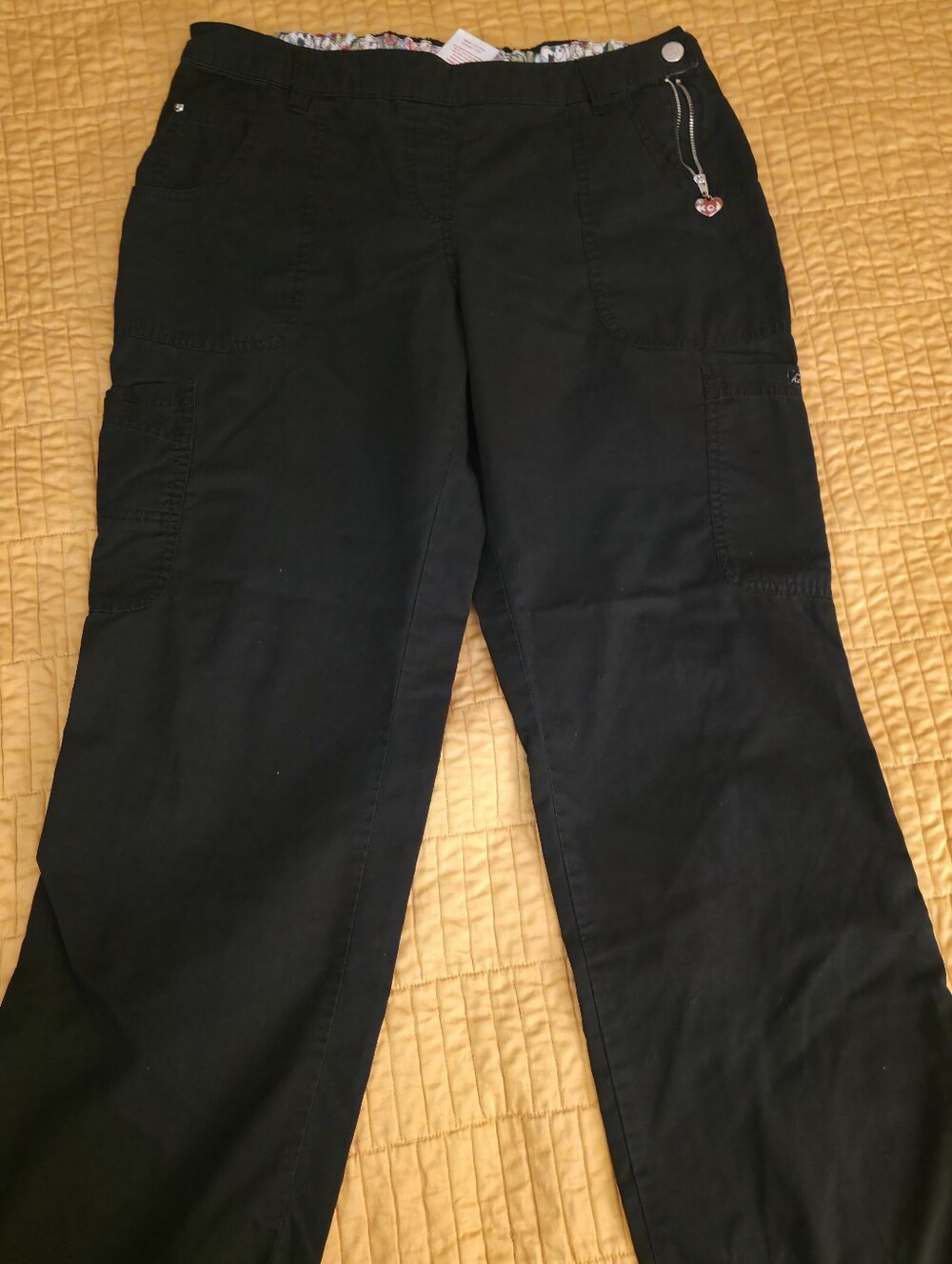 KOI Black Cargo Pant By Cathy Peterson Size XL Regular Length
